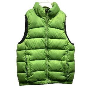 GAP Kids Bright Neon Green Zippered Puffer Jacket Vest Unisex Small